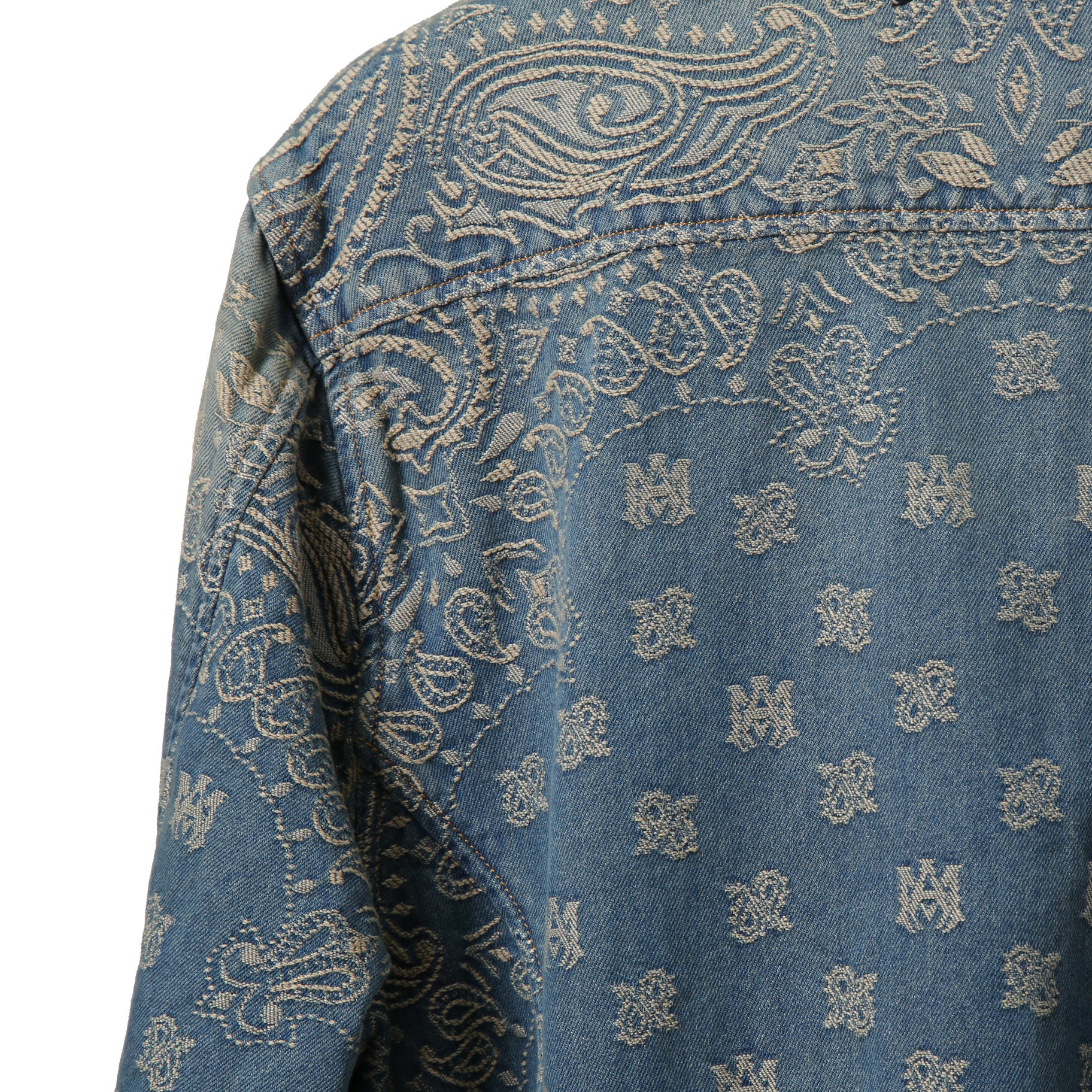 美品 AMIRI アミリ / Bandana Embroidery Denim Blouson / size M (INDIGO) バンダナ 総柄 刺繍 デニムジャケット