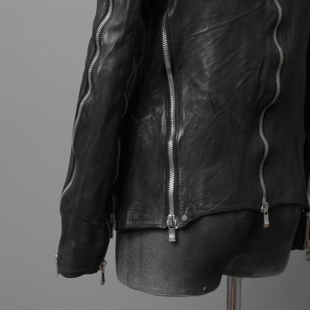 incarnation インカネーション / 16AW 美品 Baby Calf Object Dyed Zip Seam / Leather Jacket / size XS (BLACK)