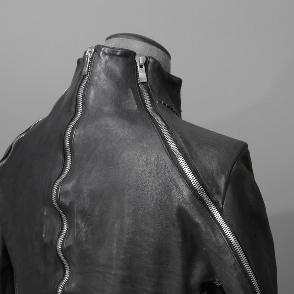 incarnation インカネーション / 16AW 美品 Baby Calf Object Dyed Zip Seam / Leather Jacket / size XS (BLACK)