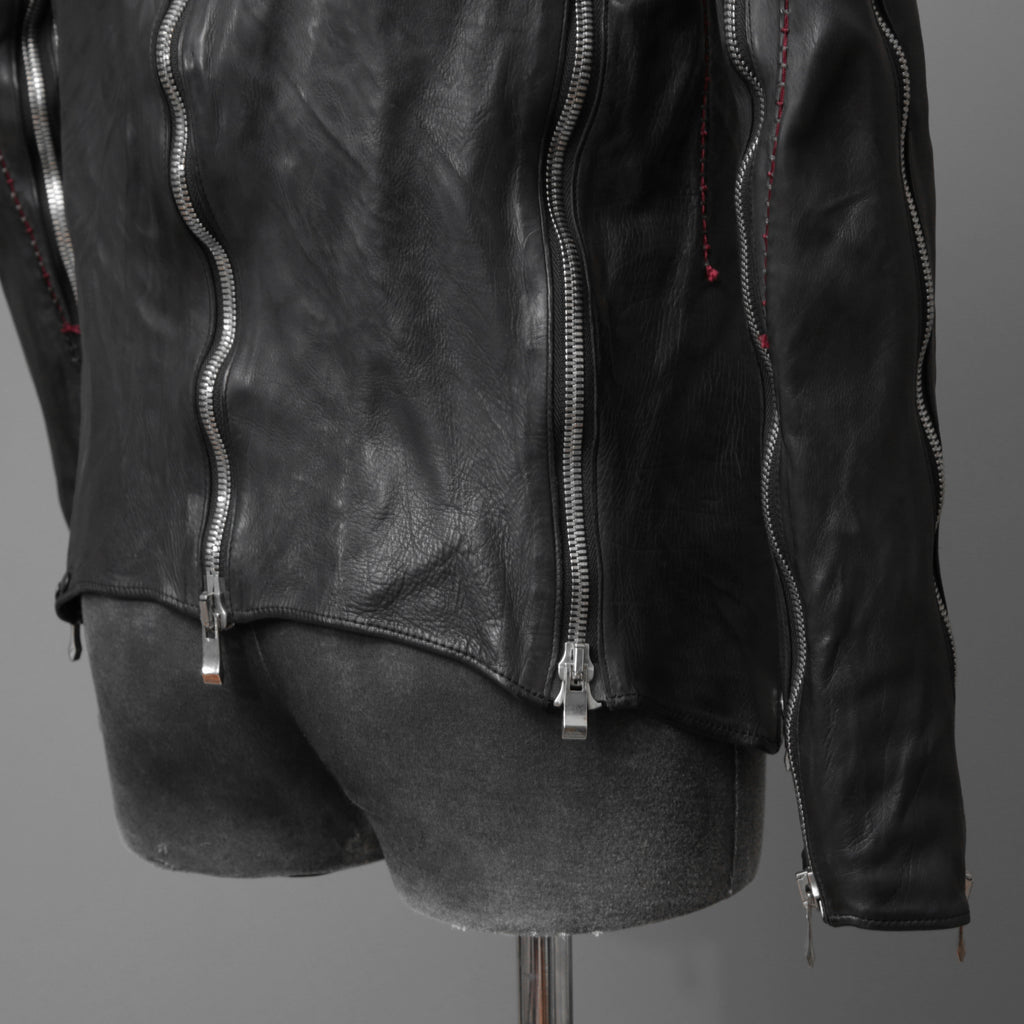 incarnation インカネーション / 16AW 美品 Baby Calf Object Dyed Zip Seam / Leather Jacket / size XS (BLACK)