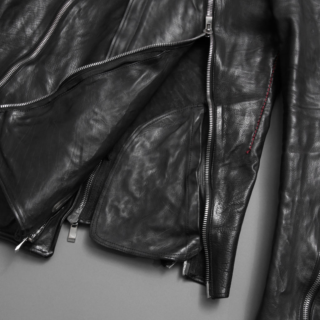 incarnation インカネーション / 16AW 美品 Baby Calf Object Dyed Zip Seam / Leather Jacket / size XS (BLACK)