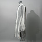 A.F ARTEFACT アーティファクト / COMPOSITE STRIPE LONG SHIRT / ORGANIC LINEN / リネン ストライプ 長袖シャツ / size 2 (GRAY)