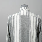 A.F ARTEFACT アーティファクト / COMPOSITE STRIPE LONG SHIRT / ORGANIC LINEN / リネン ストライプ 長袖シャツ / size 2 (GRAY)
