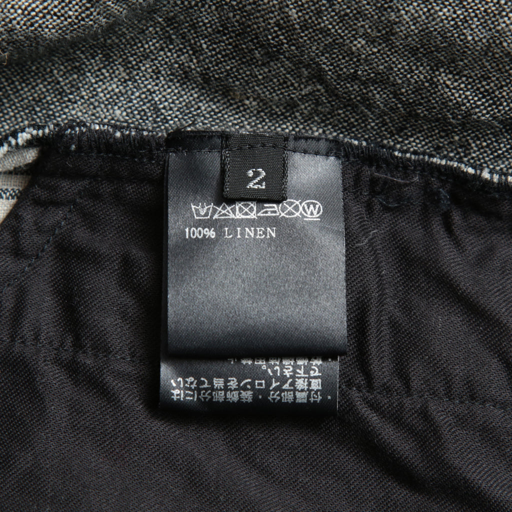 A.F ARTEFACT アーティファクト / COMPOSITE STRIPE LONG SHIRT / ORGANIC LINEN / リネン ストライプ 長袖シャツ / size 2 (GRAY)