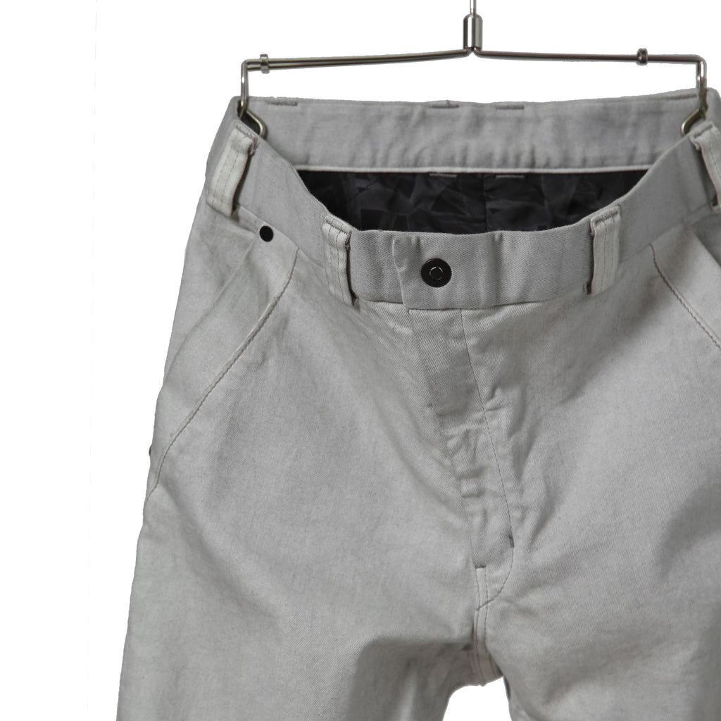 美品 DEVOA デヴォア / Slim Pants Bleached Denim / size 1 (White Gray）デニム パンツ