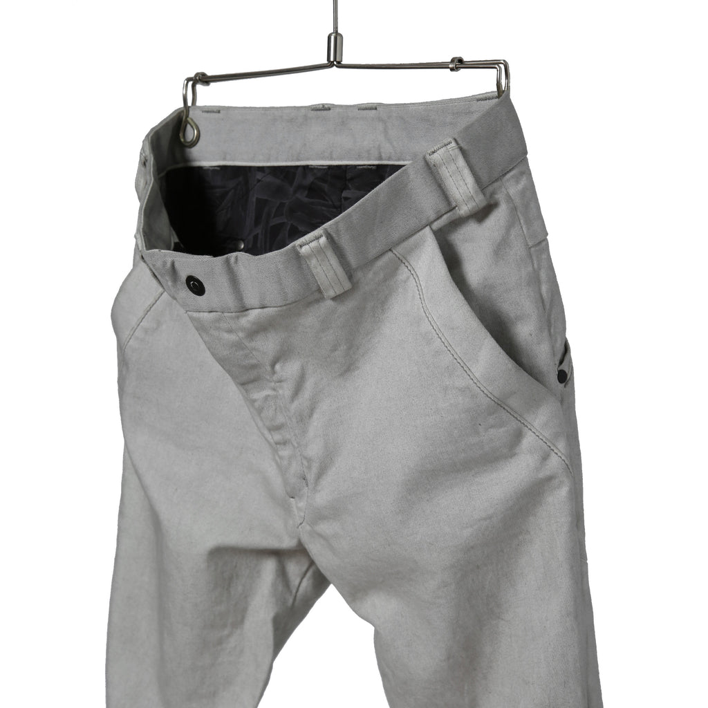 美品 DEVOA デヴォア / Slim Pants Bleached Denim / size 1 (White Gray）デニム パンツ