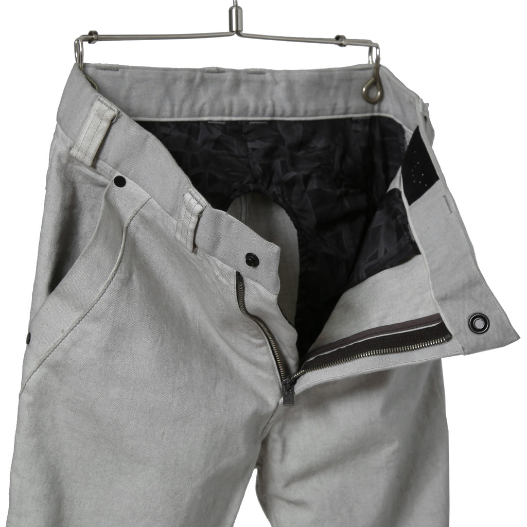 美品 DEVOA デヴォア / Slim Pants Bleached Denim / size 1 (White Gray）デニム パンツ