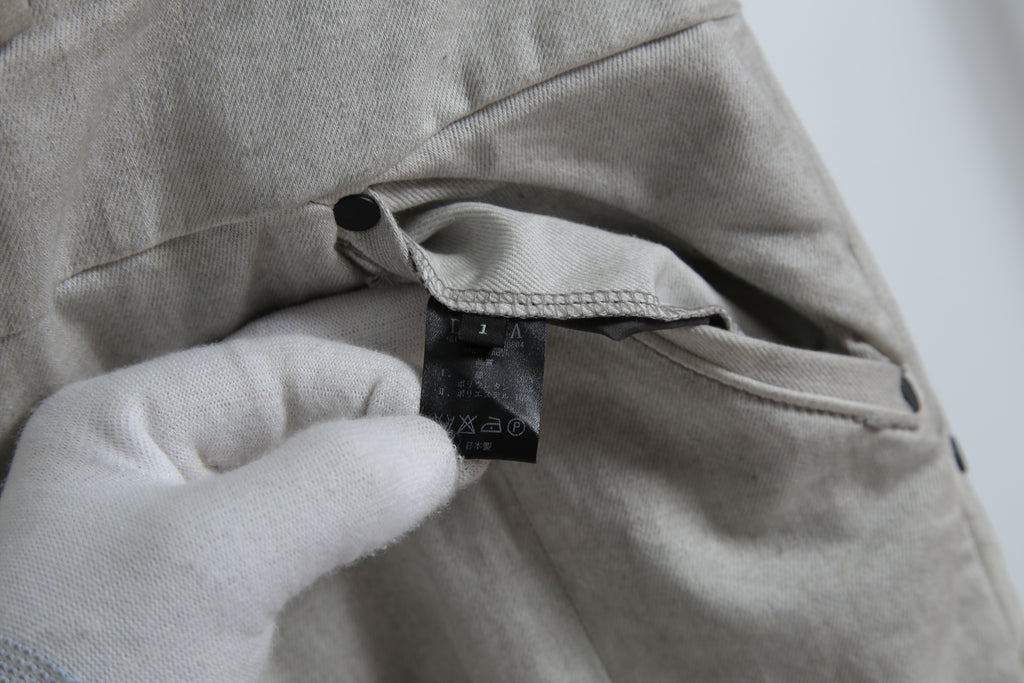 美品 DEVOA デヴォア / Slim Pants Bleached Denim / size 1 (White Gray）デニム パンツ