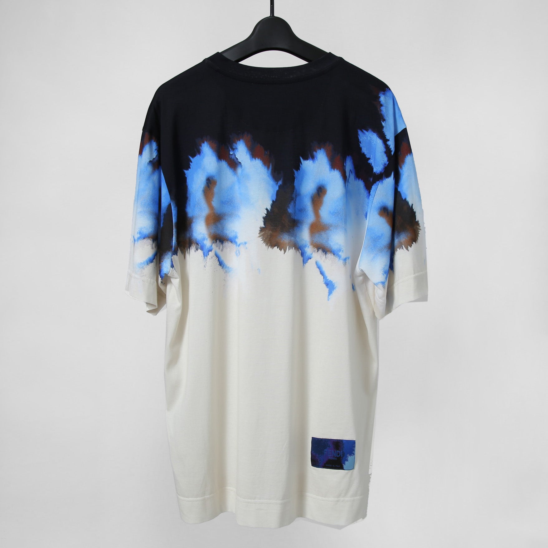 美品 FENDI フェンディ/ 2023年春夏 マルチカラー グラデーション 半袖 Tシャツ / カットソー / FY0936-AN1Z / size M (WHITE x BLUE)