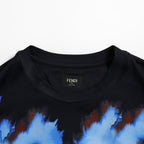 美品 FENDI フェンディ/ 2023年春夏 マルチカラー グラデーション 半袖 Tシャツ / カットソー / FY0936-AN1Z / size M (WHITE x BLUE)