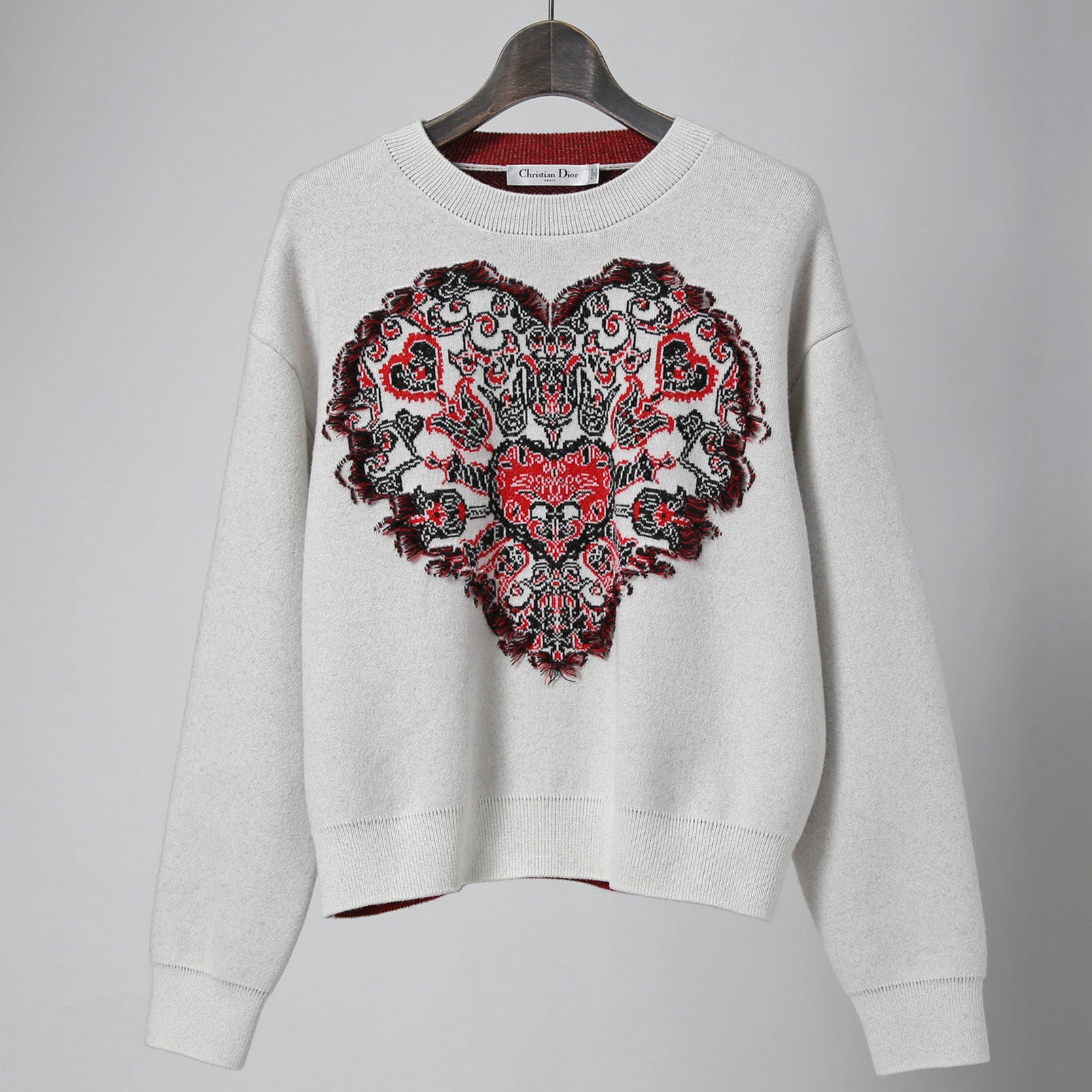 Christian Dior ディオール / 2023年クルーズ コレクション ハート バンダナ 長袖ニット / 314S55AM012 / size F38 (M) セーター