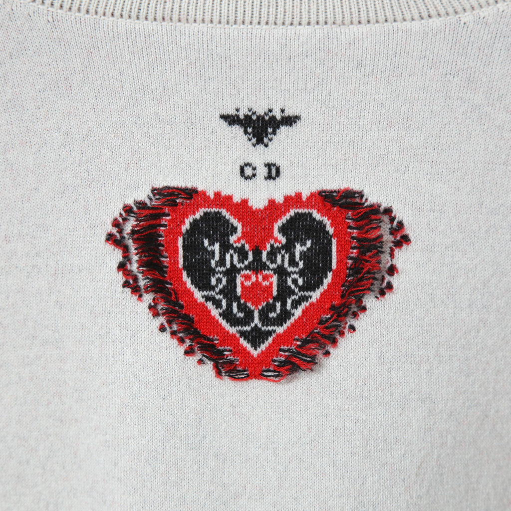 Christian Dior ディオール / 2023年クルーズ コレクション ハート バンダナ 長袖ニット / 314S55AM012 / size F38 (M) セーター