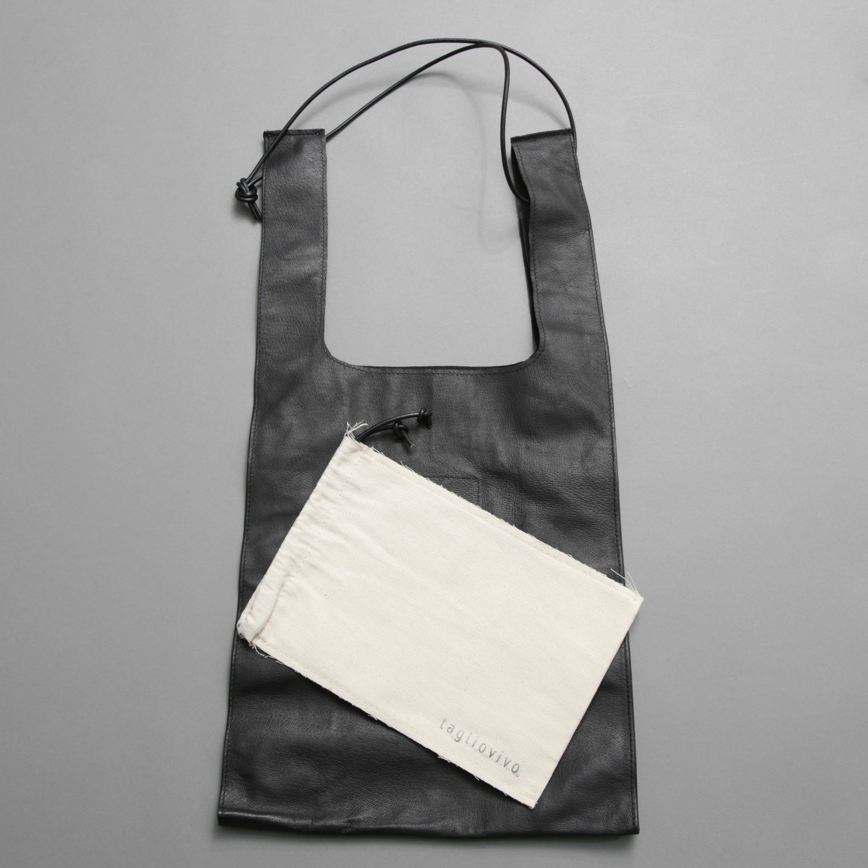 tagliovivo タリオヴィヴォ / 22AW HUSE 別注 美品 レザー エコバッグ / トートバッグ / BLACK