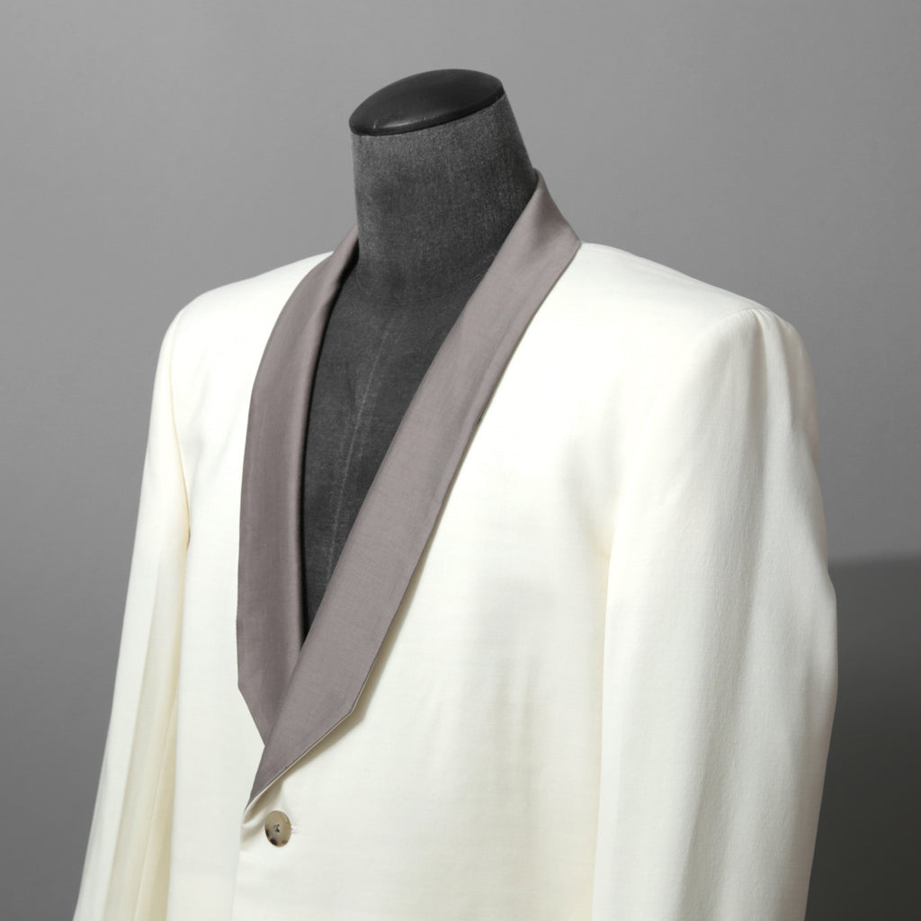 Rick Owens リックオウエンス / 美品 22SS FOGACHINE / WALRUS TUX / ウォルラス タキシー / ウール タキシードジャケット / RU01B1732-ZLSC / size 46 (NATURAL/DUST)