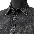 美品 DIESEL ディーゼル / S-Veken shirt デニムプリント 長袖シャツ ジャケット / size 46 (BLACK)