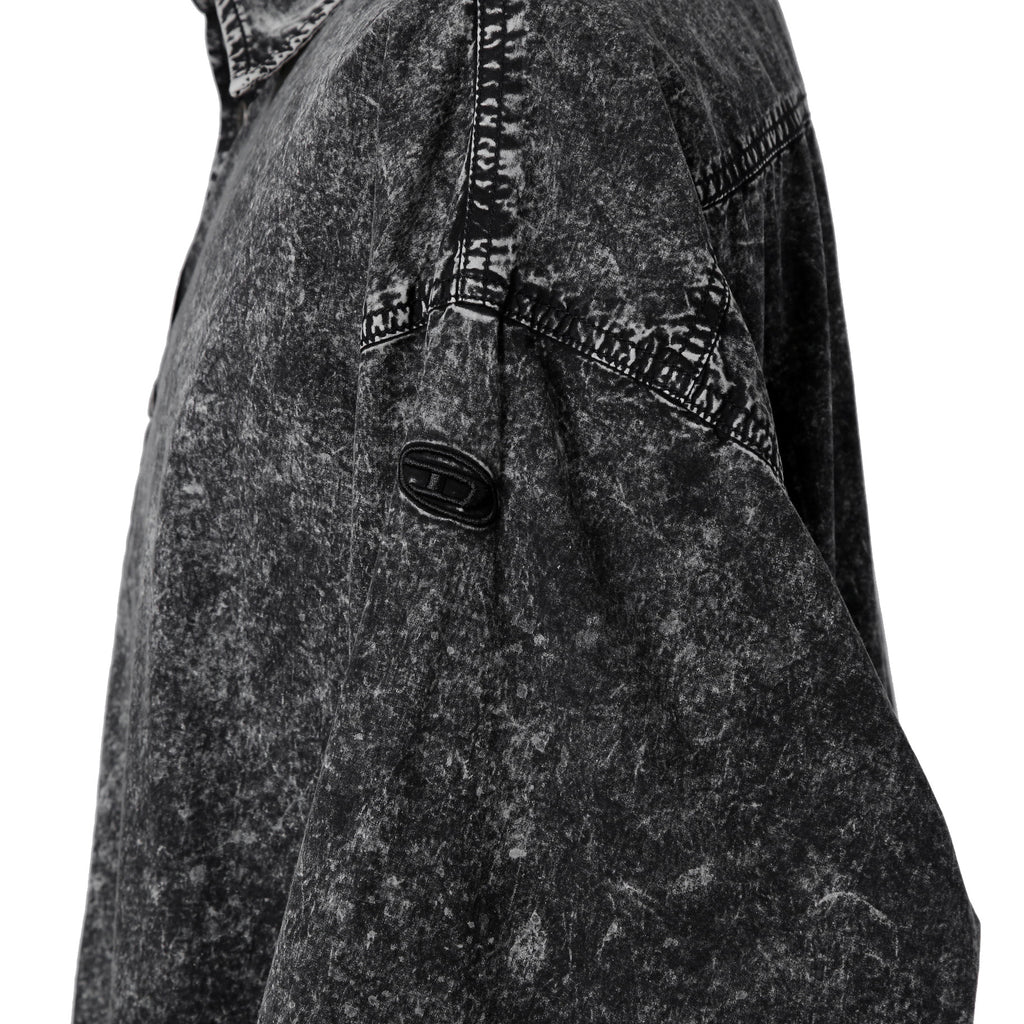 美品 DIESEL ディーゼル / S-Veken shirt デニムプリント 長袖シャツ ジャケット / size 46 (BLACK)