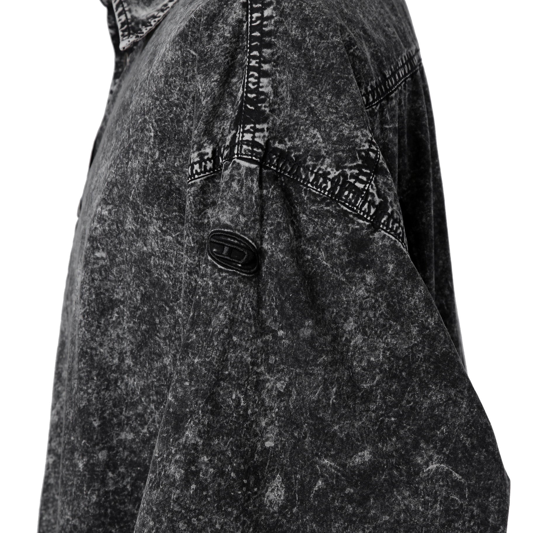 美品 DIESEL ディーゼル / S-Veken shirt デニムプリント 長袖シャツ ジャケット / size 46 (BLACK)
