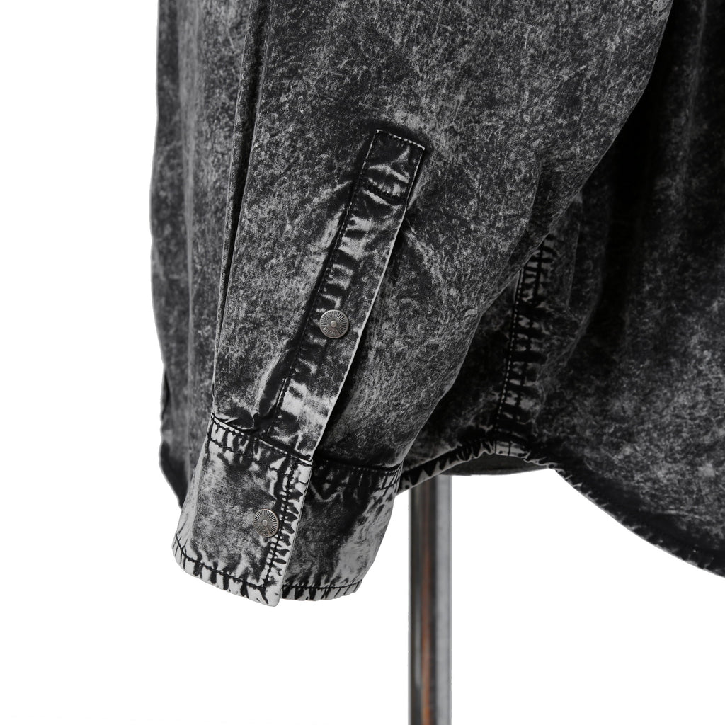 美品 DIESEL ディーゼル / S-Veken shirt デニムプリント 長袖シャツ ジャケット / size 46 (BLACK)