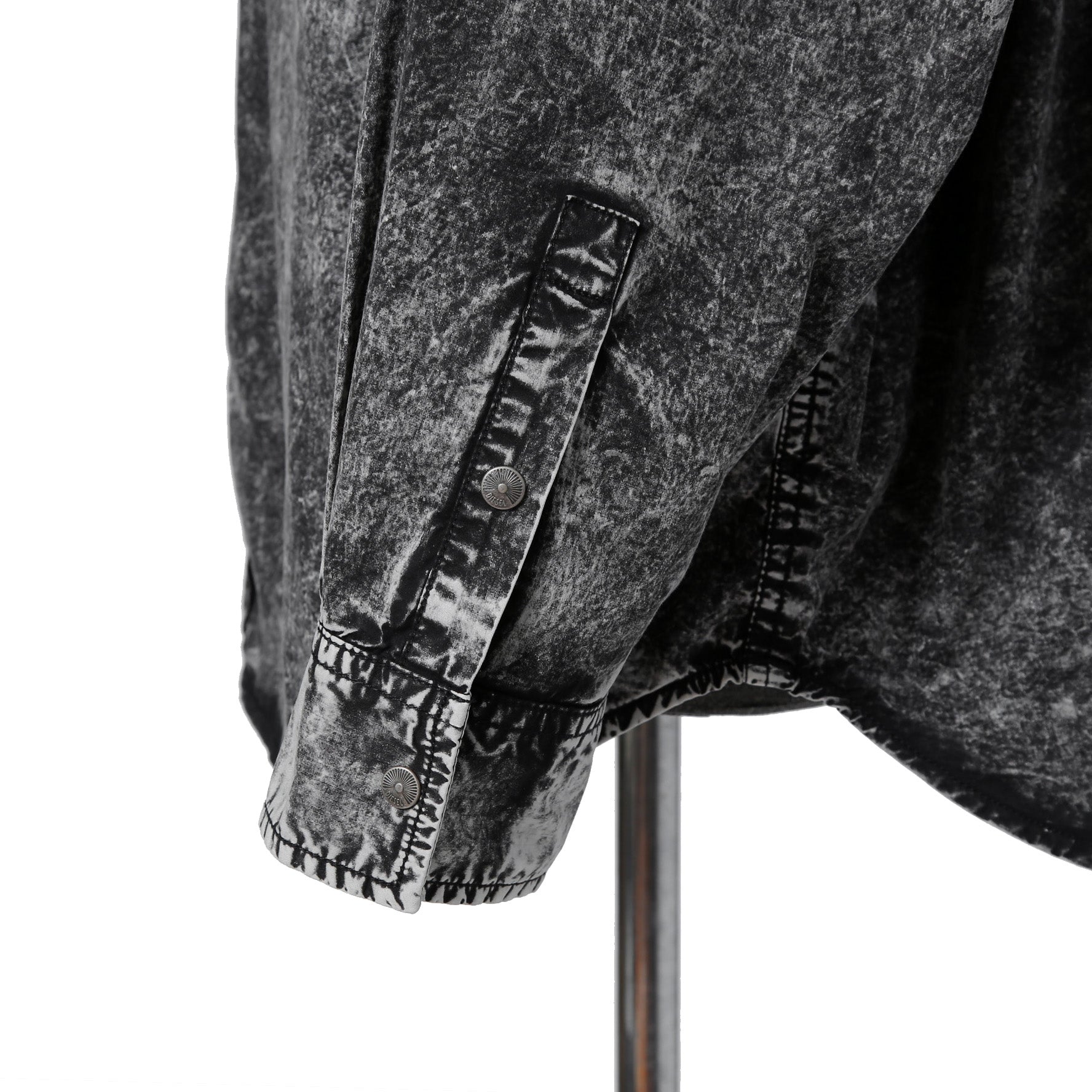 美品 DIESEL ディーゼル / S-Veken shirt デニムプリント 長袖シャツ ジャケット / size 46 (BLACK)