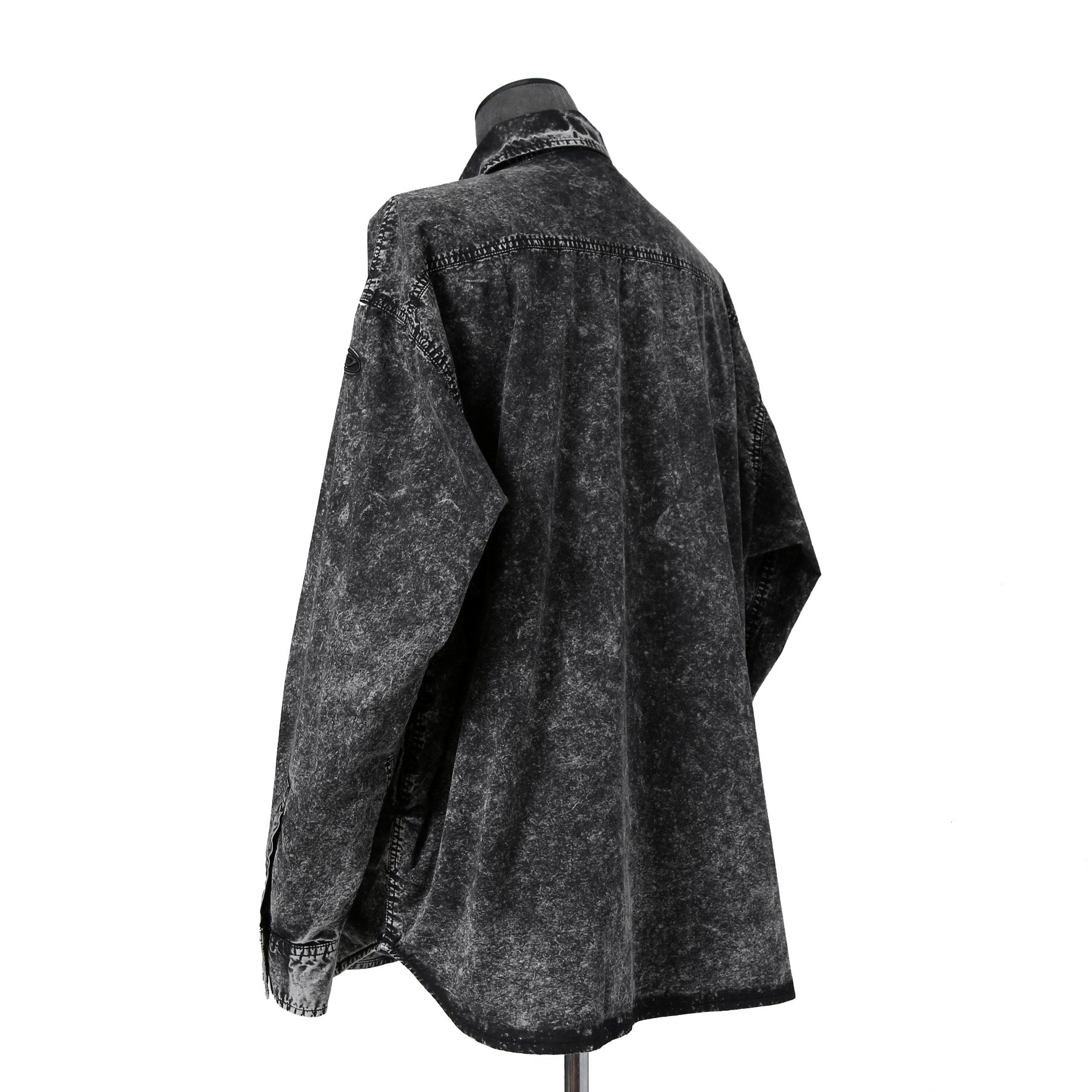 美品 DIESEL ディーゼル / S-Veken shirt デニムプリント 長袖シャツ ジャケット / size 46 (BLACK)