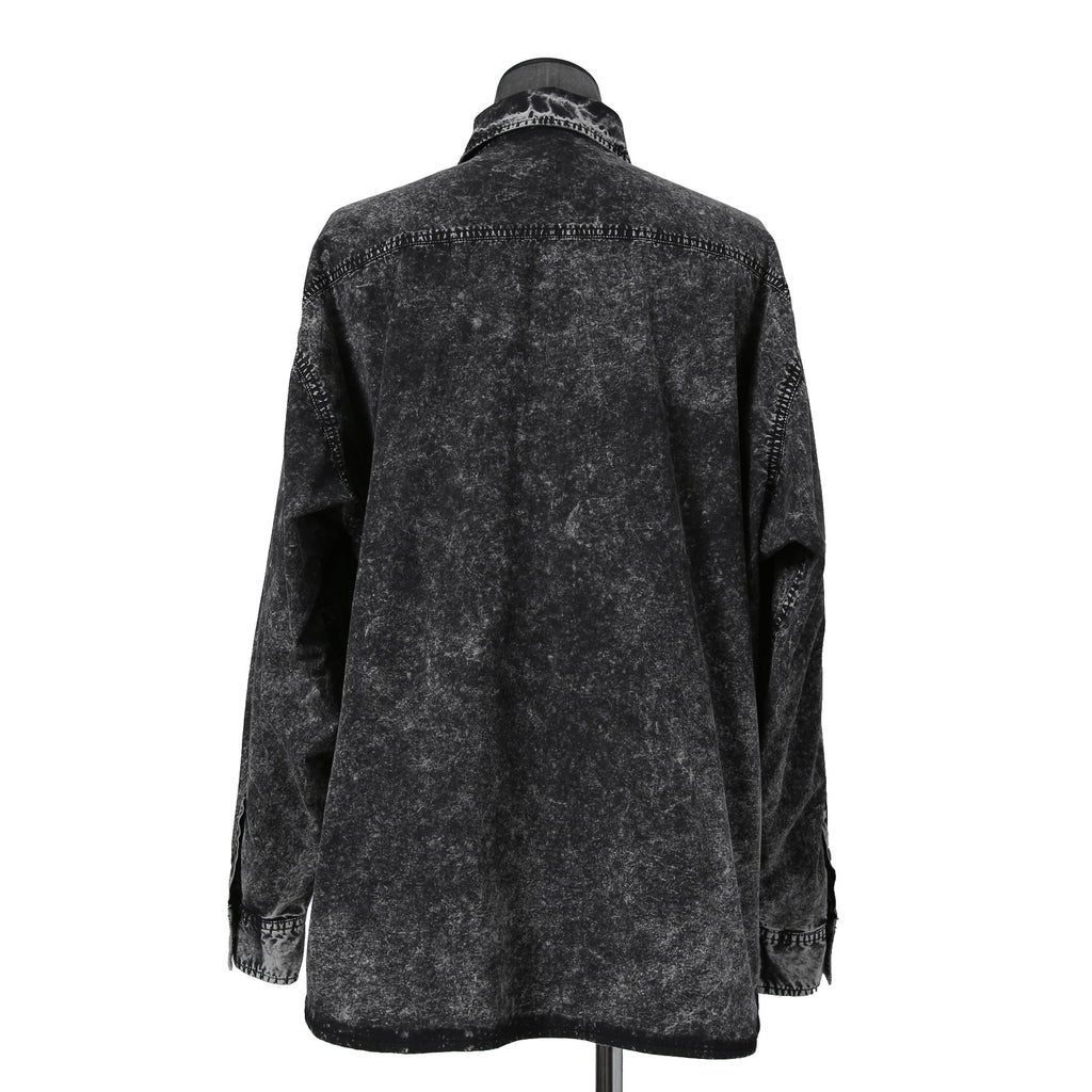 美品 DIESEL ディーゼル / S-Veken shirt デニムプリント 長袖シャツ ジャケット / size 46 (BLACK)