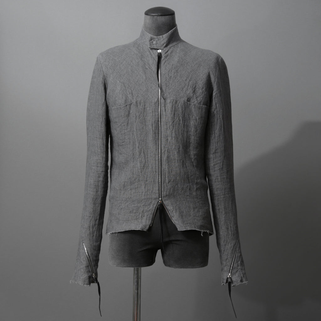 m.a+ エムエークロス /  17SS / ヘビーリネン バイカージャケット / J213DZ - LP / size 48  (COAL)