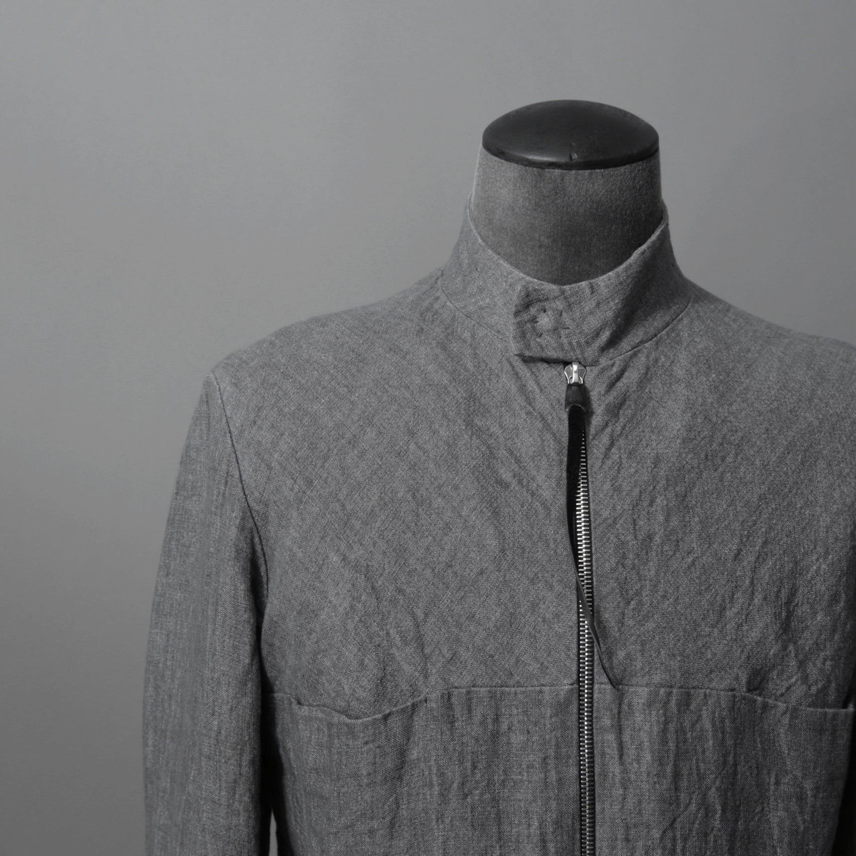 m.a+ エムエークロス /  17SS / ヘビーリネン バイカージャケット / J213DZ - LP / size 48  (COAL)