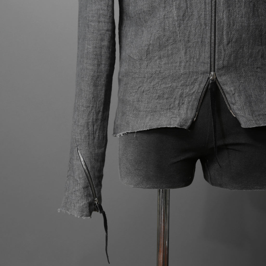 m.a+ エムエークロス /  17SS / ヘビーリネン バイカージャケット / J213DZ - LP / size 48  (COAL)