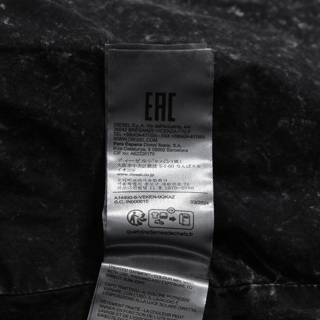 美品 DIESEL ディーゼル / S-Veken shirt デニムプリント 長袖シャツ ジャケット / size 46 (BLACK)