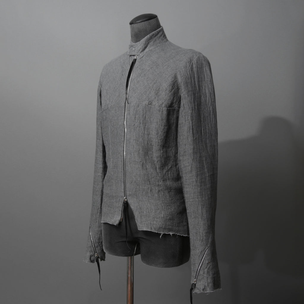 m.a+ エムエークロス /  17SS / ヘビーリネン バイカージャケット / J213DZ - LP / size 48  (COAL)