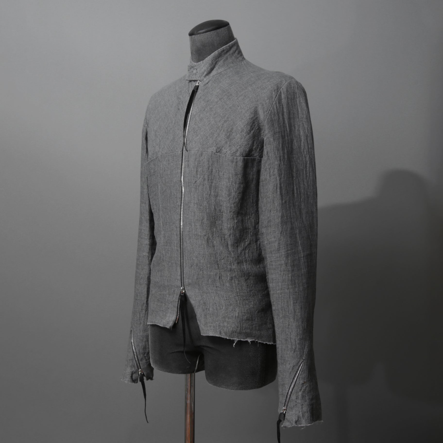 m.a+ エムエークロス /  17SS / ヘビーリネン バイカージャケット / J213DZ - LP / size 48  (COAL)