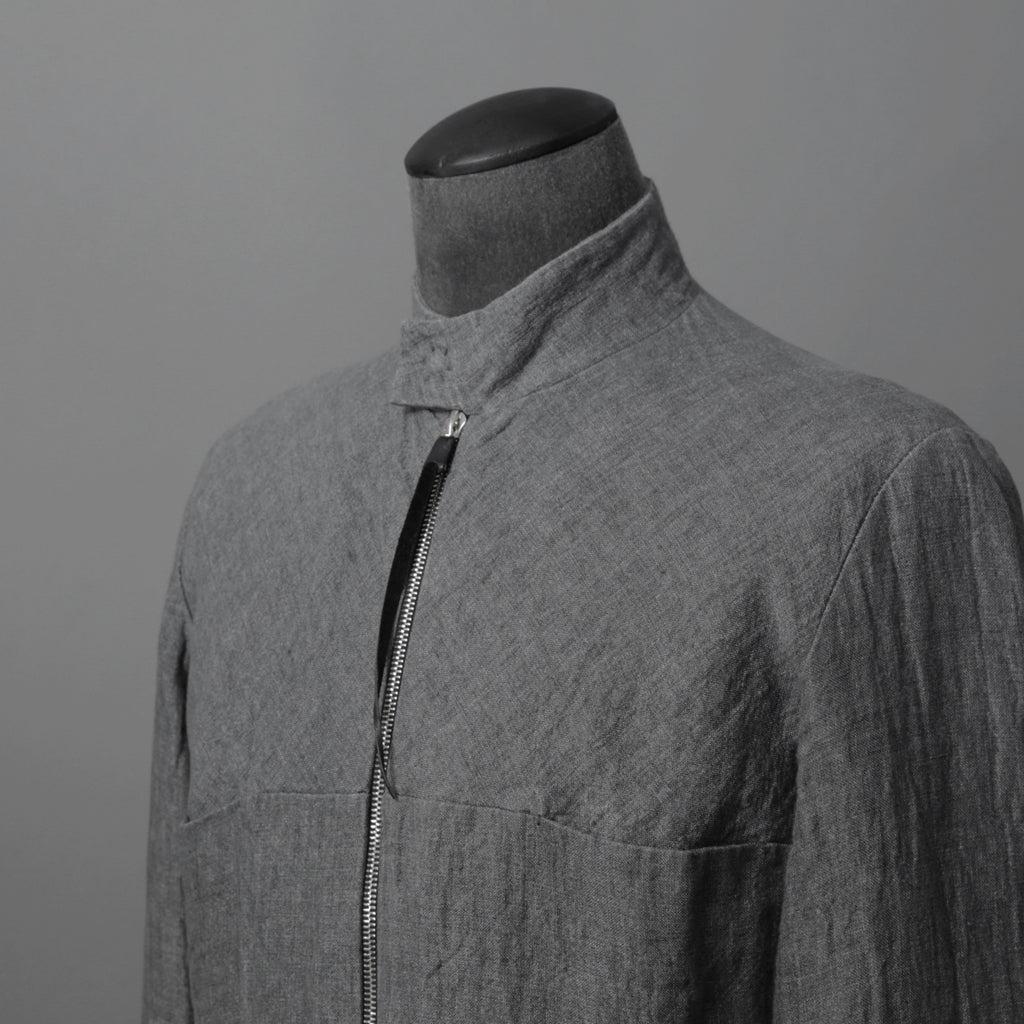 m.a+ エムエークロス /  17SS / ヘビーリネン バイカージャケット / J213DZ - LP / size 48  (COAL)