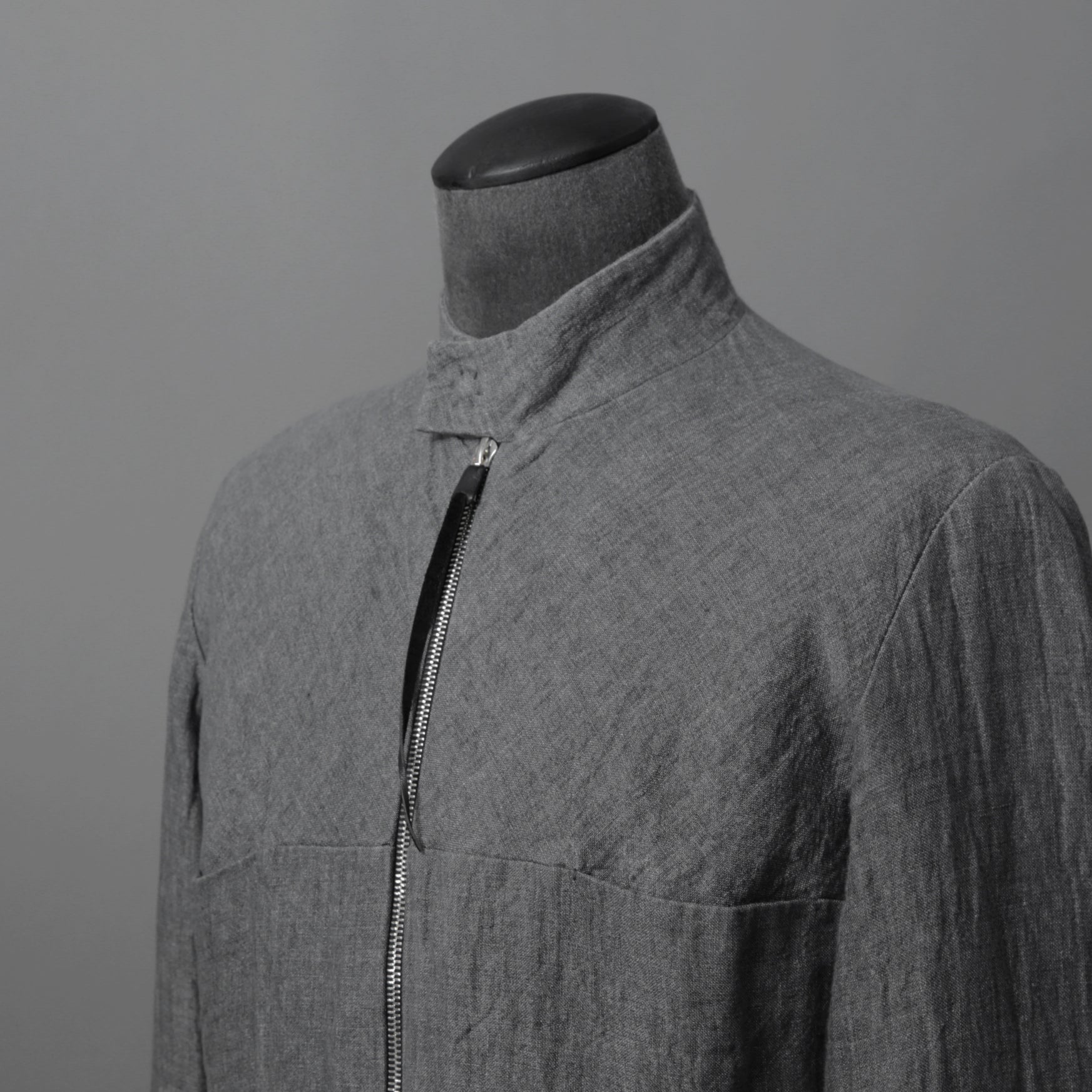 m.a+ エムエークロス /  17SS / ヘビーリネン バイカージャケット / J213DZ - LP / size 48  (COAL)