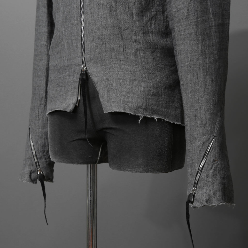 m.a+ エムエークロス /  17SS / ヘビーリネン バイカージャケット / J213DZ - LP / size 48  (COAL)