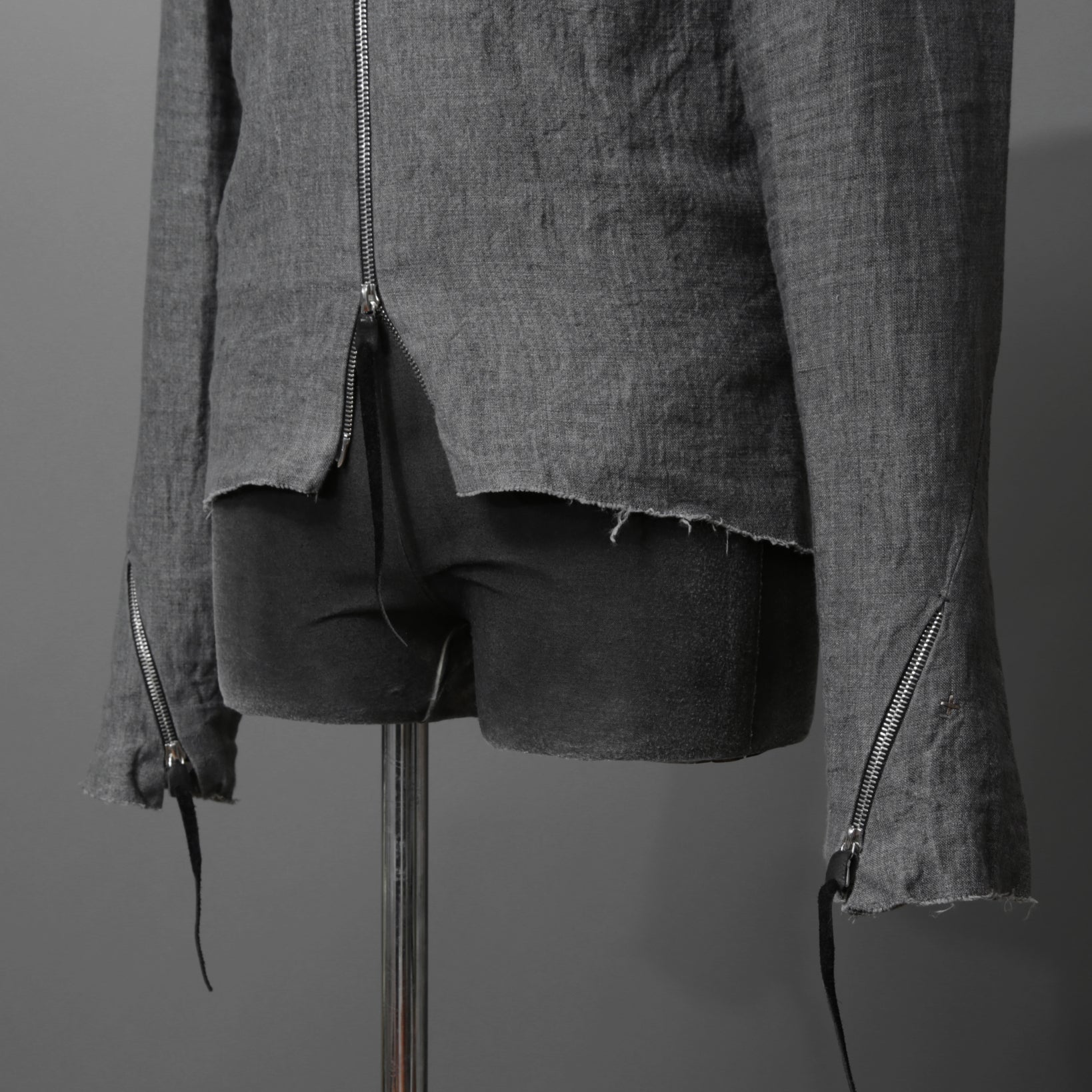 m.a+ エムエークロス /  17SS / ヘビーリネン バイカージャケット / J213DZ - LP / size 48  (COAL)