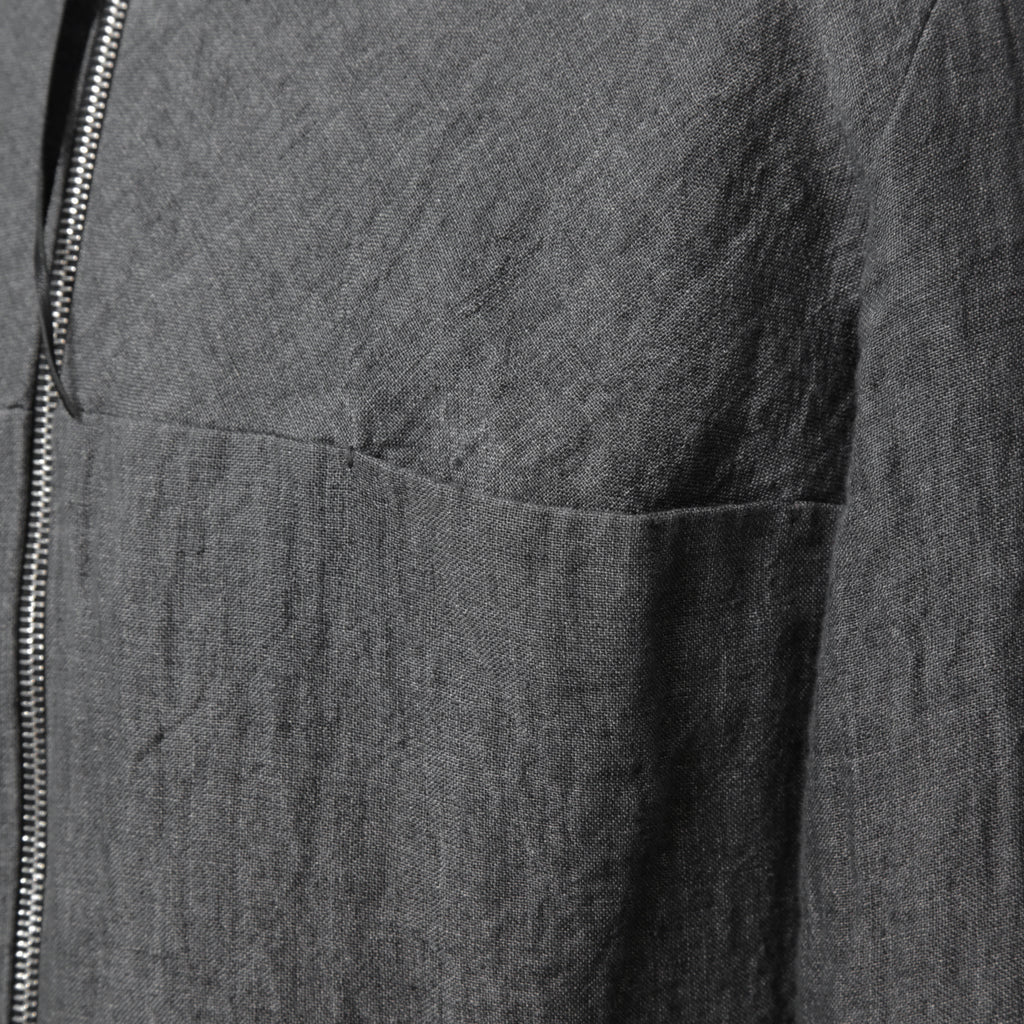 m.a+ エムエークロス /  17SS / ヘビーリネン バイカージャケット / J213DZ - LP / size 48  (COAL)