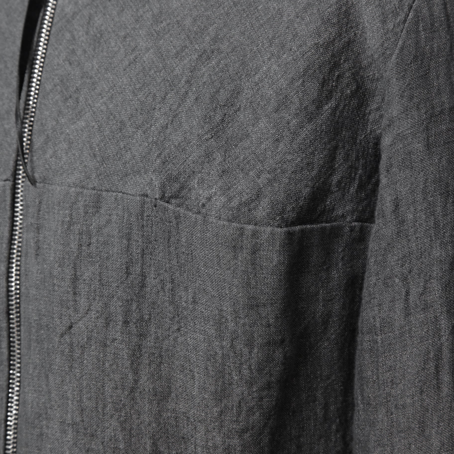 m.a+ エムエークロス /  17SS / ヘビーリネン バイカージャケット / J213DZ - LP / size 48  (COAL)