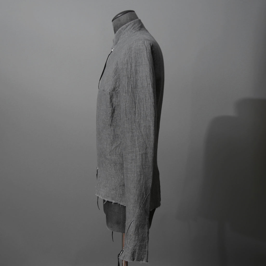 m.a+ エムエークロス /  17SS / ヘビーリネン バイカージャケット / J213DZ - LP / size 48  (COAL)