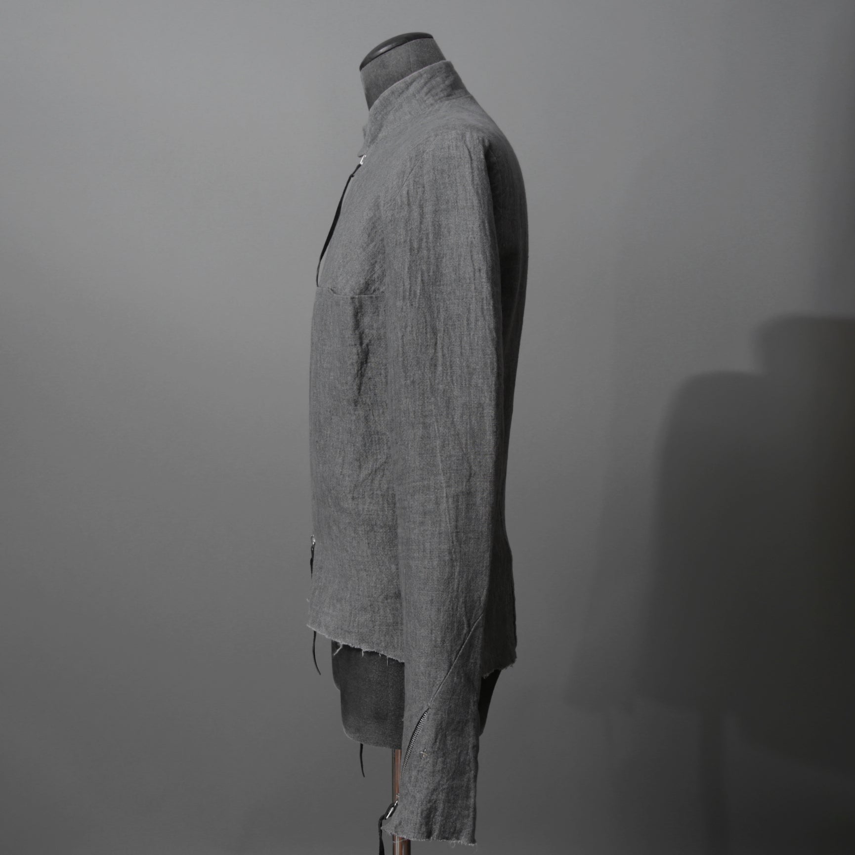 m.a+ エムエークロス /  17SS / ヘビーリネン バイカージャケット / J213DZ - LP / size 48  (COAL)