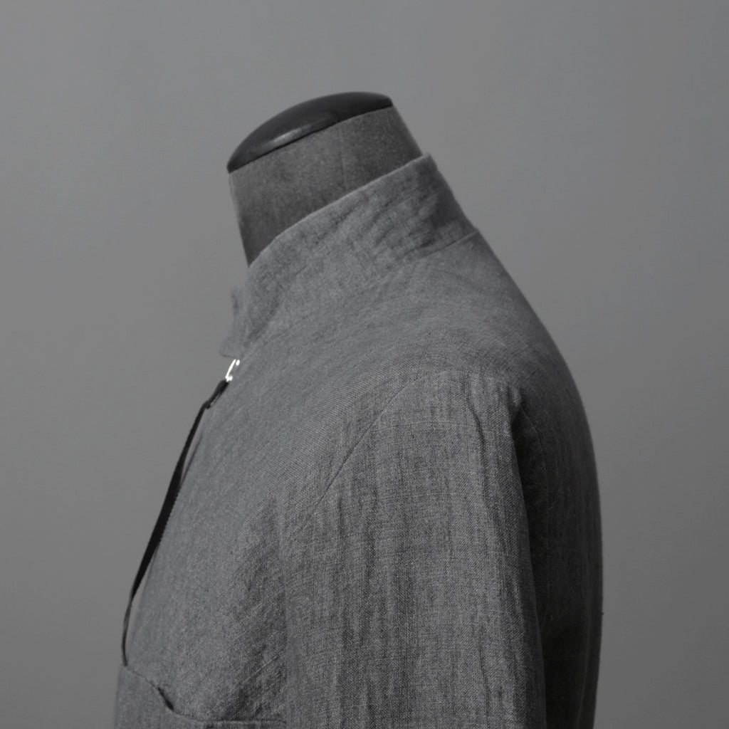 m.a+ エムエークロス /  17SS / ヘビーリネン バイカージャケット / J213DZ - LP / size 48  (COAL)