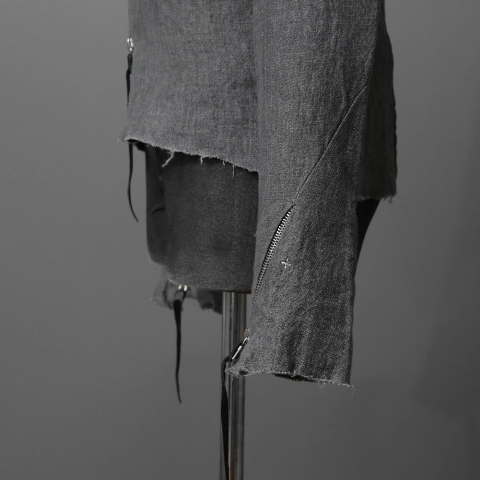 m.a+ エムエークロス /  17SS / ヘビーリネン バイカージャケット / J213DZ - LP / size 48  (COAL)