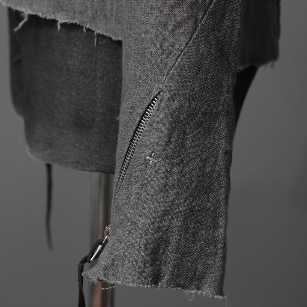 m.a+ エムエークロス /  17SS / ヘビーリネン バイカージャケット / J213DZ - LP / size 48  (COAL)