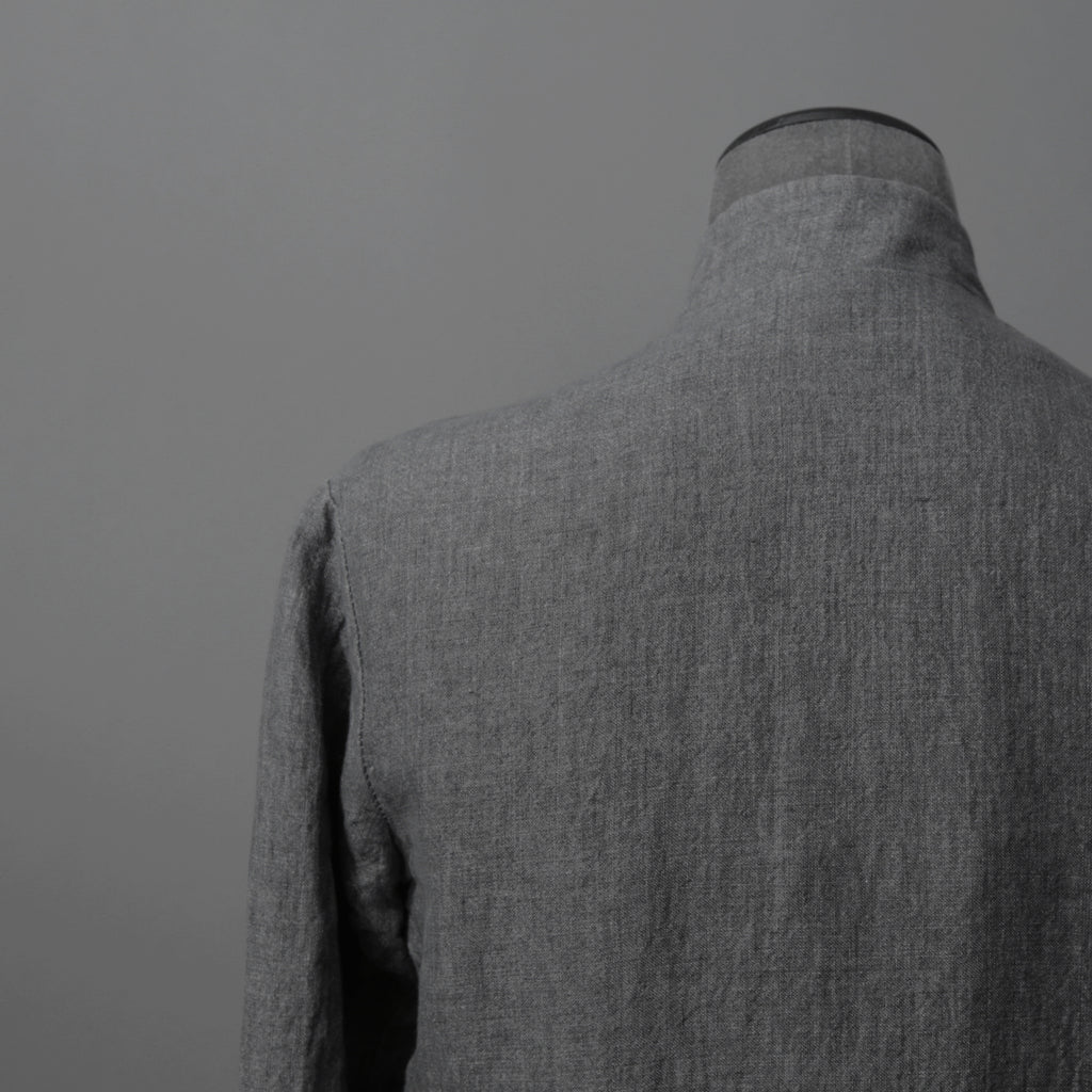 m.a+ エムエークロス /  17SS / ヘビーリネン バイカージャケット / J213DZ - LP / size 48  (COAL)