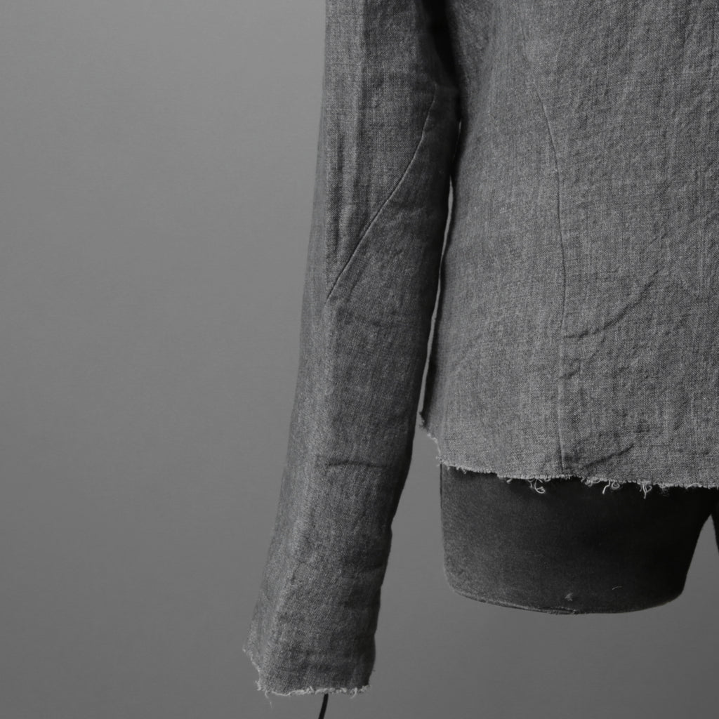 m.a+ エムエークロス /  17SS / ヘビーリネン バイカージャケット / J213DZ - LP / size 48  (COAL)