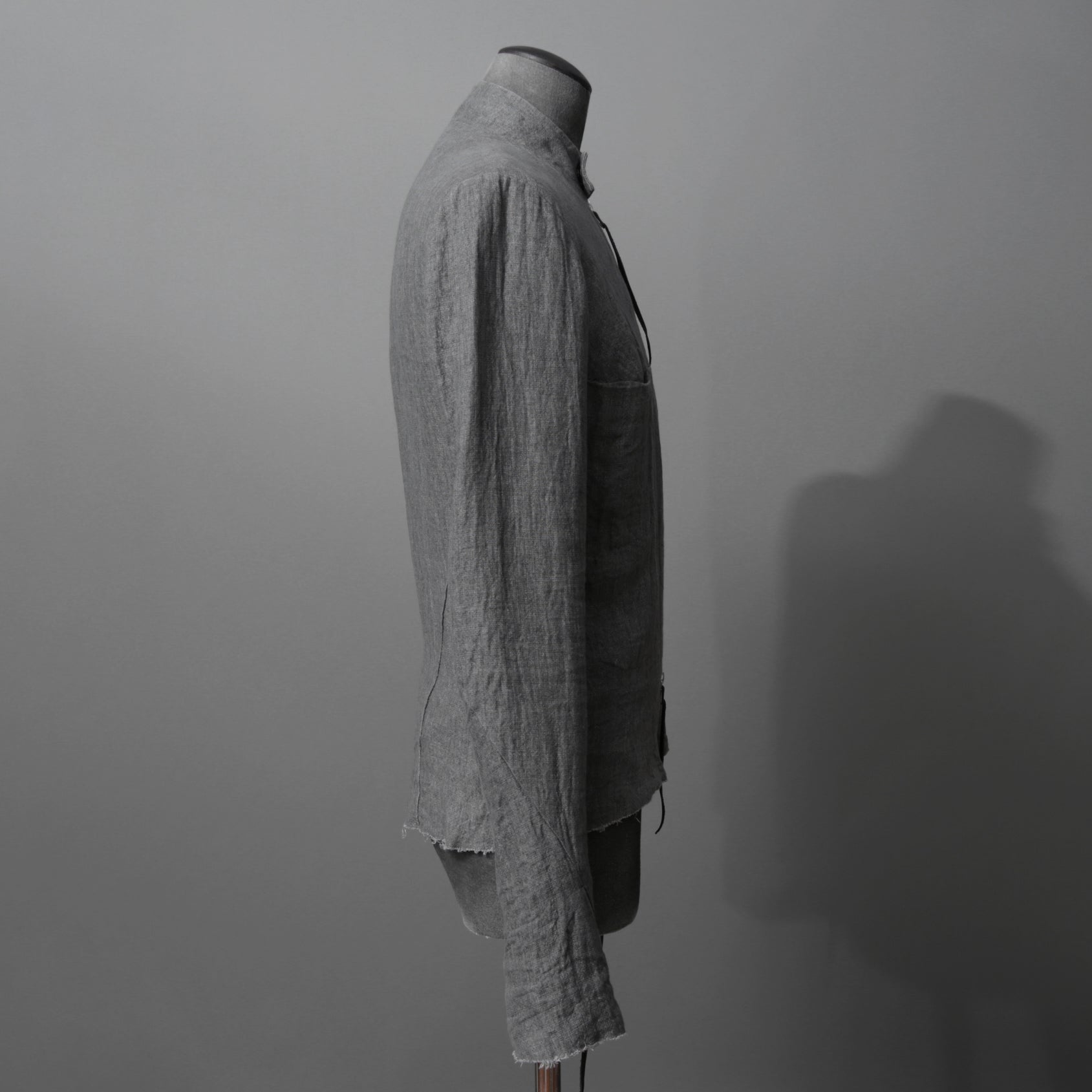 m.a+ エムエークロス /  17SS / ヘビーリネン バイカージャケット / J213DZ - LP / size 48  (COAL)