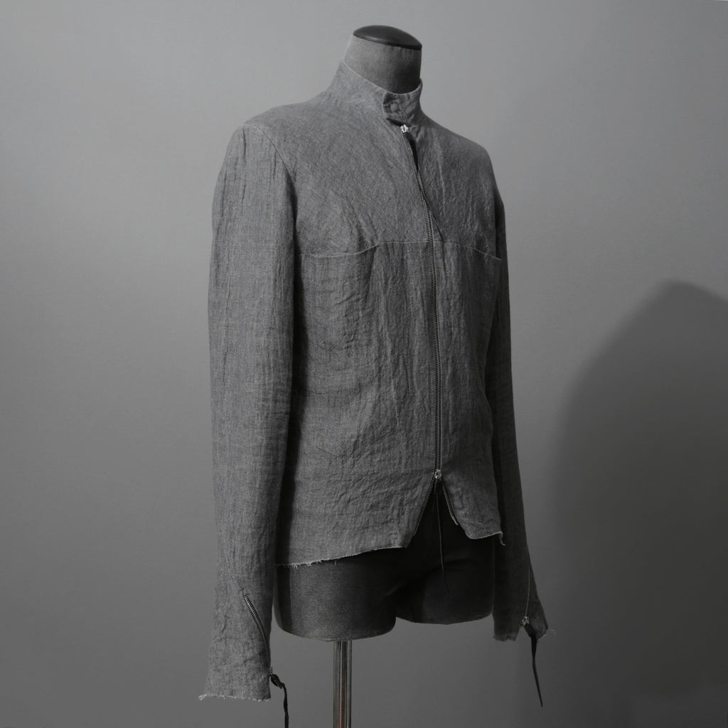 m.a+ エムエークロス /  17SS / ヘビーリネン バイカージャケット / J213DZ - LP / size 48  (COAL)