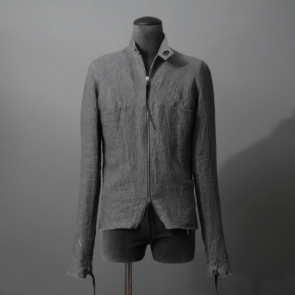 m.a+ エムエークロス /  17SS / ヘビーリネン バイカージャケット / J213DZ - LP / size 48  (COAL)