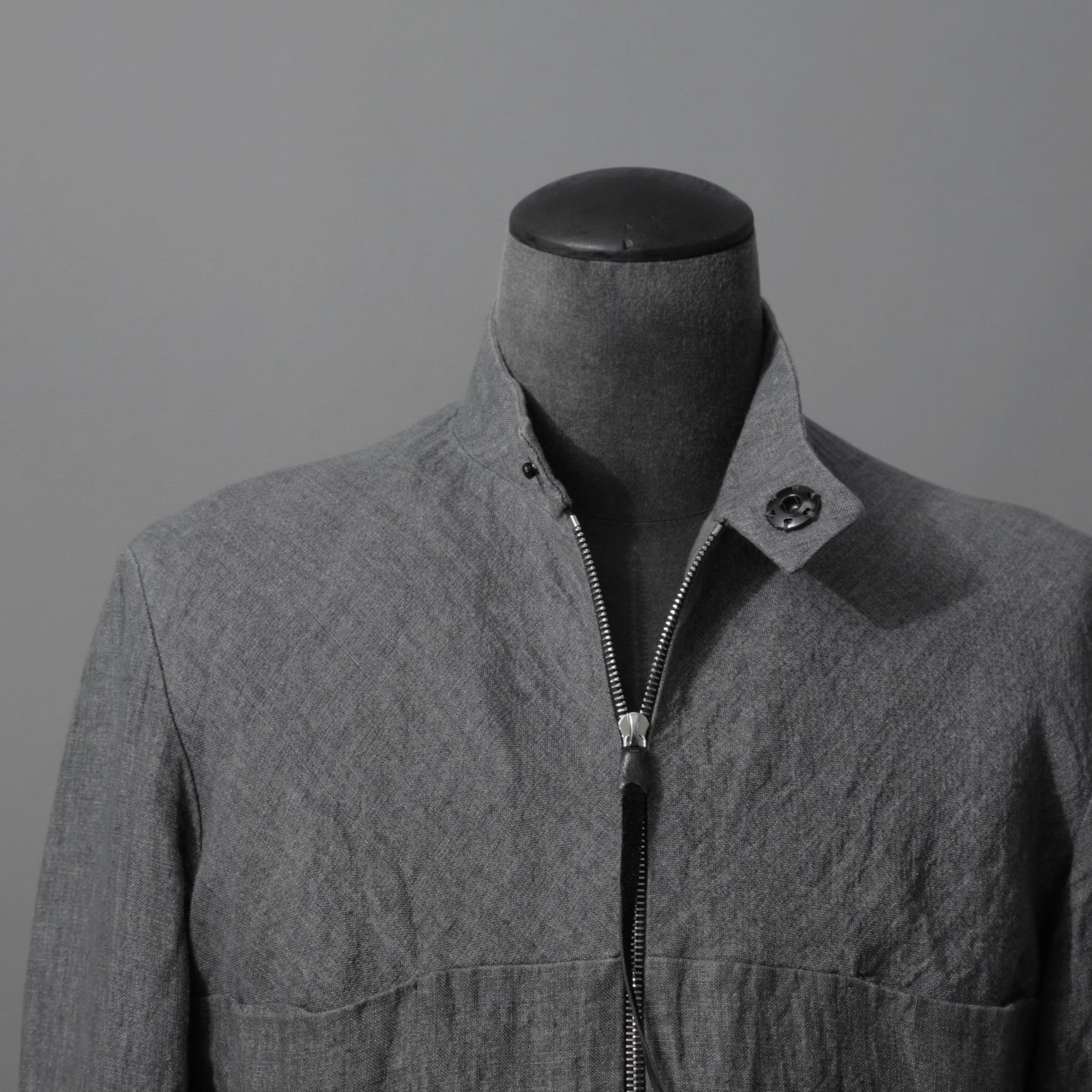 m.a+ エムエークロス /  17SS / ヘビーリネン バイカージャケット / J213DZ - LP / size 48  (COAL)