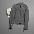 m.a+ エムエークロス /  17SS / ヘビーリネン バイカージャケット / J213DZ - LP / size 48  (COAL)