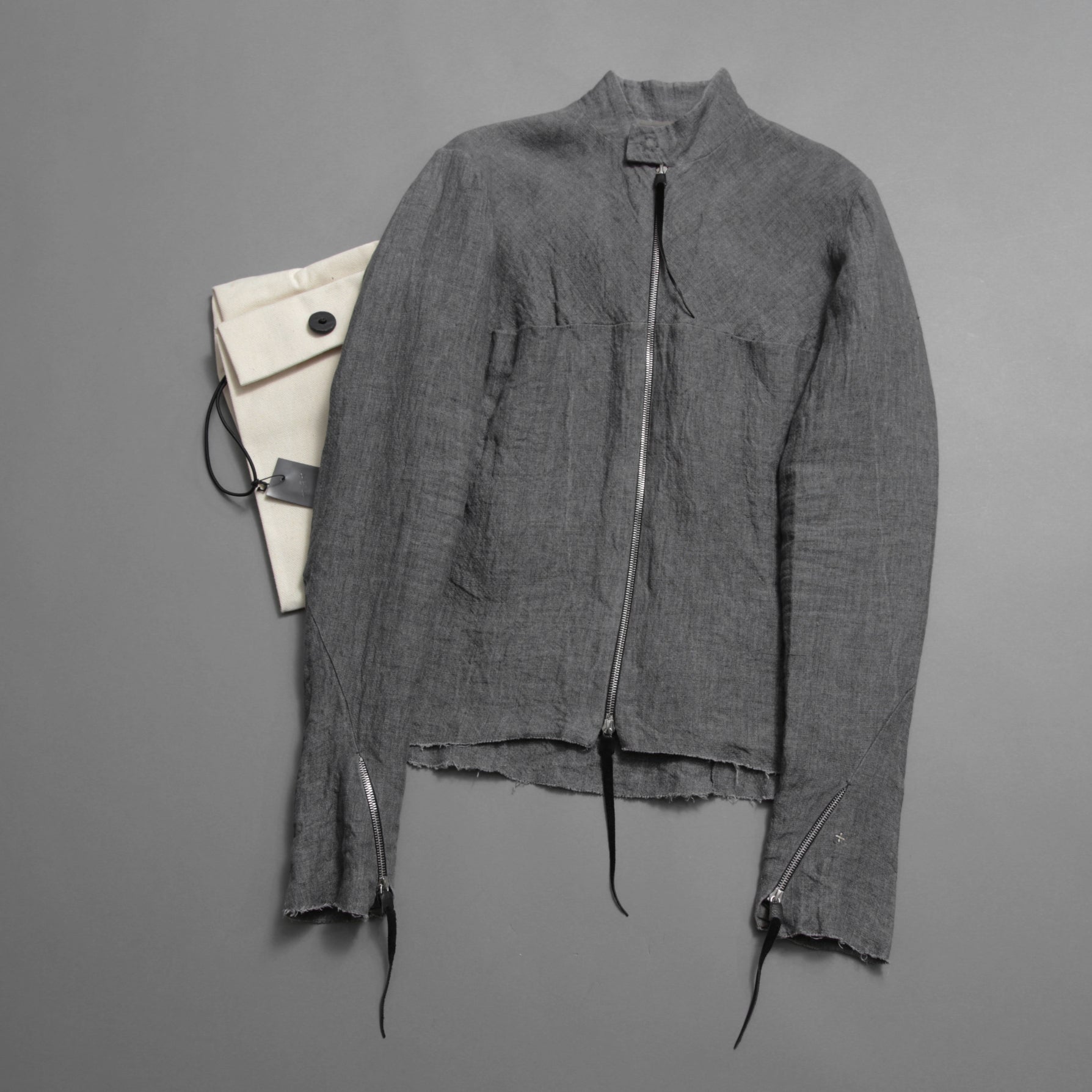 m.a+ エムエークロス /  17SS / ヘビーリネン バイカージャケット / J213DZ - LP / size 48  (COAL)